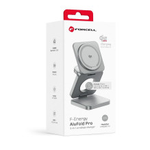 FORCELL AluFold Pro 3in1 Qi 2.2 25W Ultra-Fast Wireless Desk Charger for iPhone and Samsung compatible with MagSafe, App