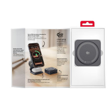 FORCELL AluFold Pro 3in1 Qi 2.2 25W Ultra-Fast Wireless Desk Charger for iPhone and Samsung compatible with MagSafe, App
