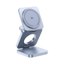 FORCELL AluFold Pro 3in1 Qi 2.2 25W Ultra-Fast Wireless Desk Charger for iPhone and Samsung compatible with MagSafe, App
