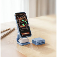FORCELL AluFold Pro 3in1 Qi 2.2 25W Ultra-Fast Wireless Desk Charger for iPhone and Samsung compatible with MagSafe, App