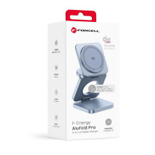 FORCELL AluFold Pro 3in1 Qi 2.2 25W Ultra-Fast Wireless Desk Charger for iPhone and Samsung compatible with MagSafe, App