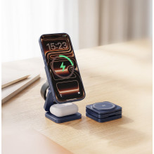 FORCELL AluFold Pro 25W 3in1 Qi 2.2 Ultra-Fast Wireless Desk Charger for iPhone and Samsung compatible with MagSafe, App