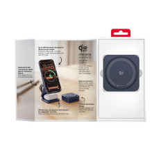 FORCELL AluFold Pro 25W 3in1 Qi 2.2 Ultra-Fast Wireless Desk Charger for iPhone and Samsung compatible with MagSafe, App