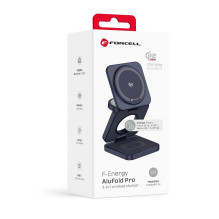 FORCELL AluFold Pro 25W 3in1 Qi 2.2 Ultra-Fast Wireless Desk Charger for iPhone and Samsung compatible with MagSafe, App