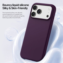 DUX DUCIS case PIEL LIQUID SILICONE compatible with MagSafe for iPhone 18 Pro / 17 Pro burgundy