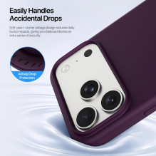 DUX DUCIS case PIEL LIQUID SILICONE compatible with MagSafe for iPhone 18 Pro / 17 Pro burgundy