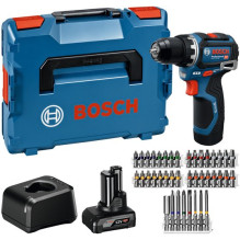 Drill/driver Bosch Powertools cordless GSR 12V-32 Professional, 12 Volt (blue / black, Li-Ion battery 2.0Ah + 4.0Ah, 40-