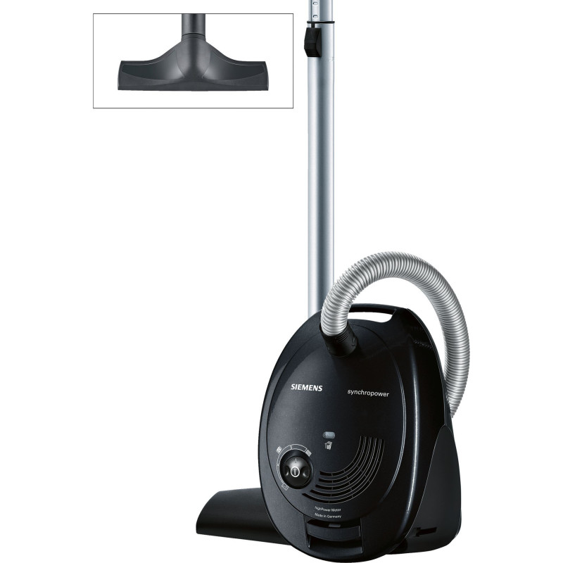 Siemens VS06A212 synchropower bagged upright vacuum cleaner Black