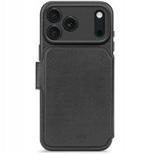 Atsegama odinė piniginė iPhone 17 Pro Black Atsegama odinė piniginė iPhone 17 Pro Black