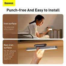 Baseus Home Magnetic Stepless Dimming Charging Desk Lamp 100LM, 4000K, 1800 mAh 4.5W Gray (DGXC-C0G) Baseus Home Magnetic Stepless Dimming Charging Desk Lamp 100LM, 4000K, 1800 mAh 4.5W Gray (DGXC-C0G)
