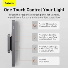 Baseus Home Magnetic Stepless Dimming Charging Desk Lamp 100LM, 4000K, 1800 mAh 4.5W Gray (DGXC-C0G) Baseus Home Magnetic Stepless Dimming Charging Desk Lamp 100LM, 4000K, 1800 mAh 4.5W Gray (DGXC-C0G)