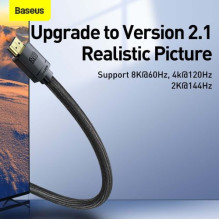 Baseus Video Cable High Definition Series HDMI To HDMI 2.1, 8K 60 Hz, 4K 120 Hz, 2K 144 Hz, 3D eARC, QMS, Dynamic HDR, V Baseus Video Cable High Definition Series HDMI To HDMI 2.1, 8K 60 Hz, 4K 120 Hz, 2K 144 Hz, 3D eARC, QMS, Dynamic HDR, V