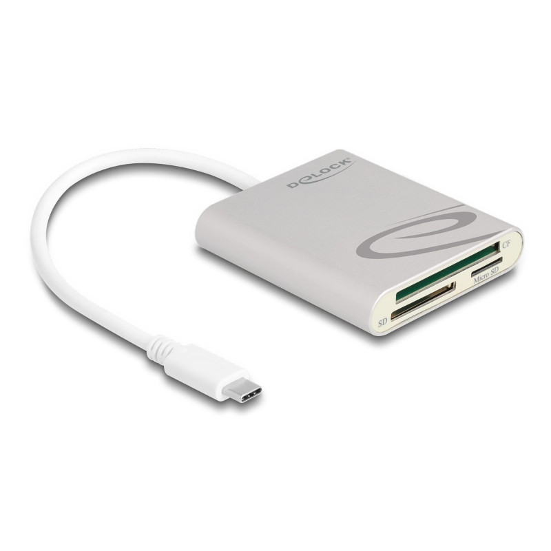Karšu lasītājs DeLOCK 91005 USB 3.2 Gen 1 Type-C Pelēks CF MMC MicroSD