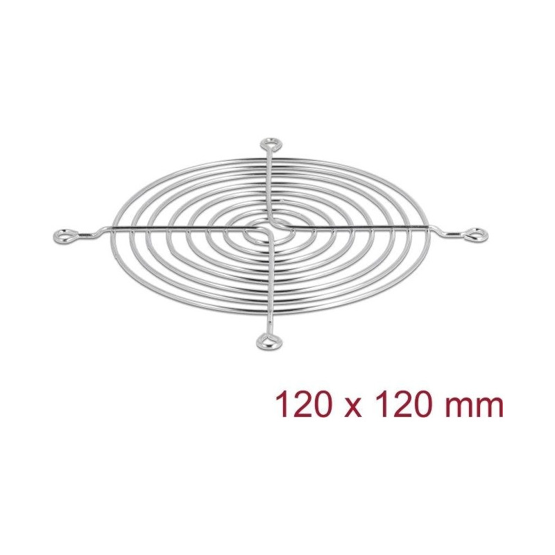 DeLOCK 67308 ventilatora režģis 120 x 120 mm, sudraba krāsā