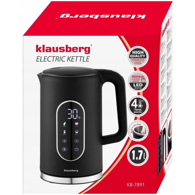 ELEKTRINIS VIRDULYS 1 7L KLAUSBERG KB-7891 LED TEMPERATŪROS REGULIAVIMAS