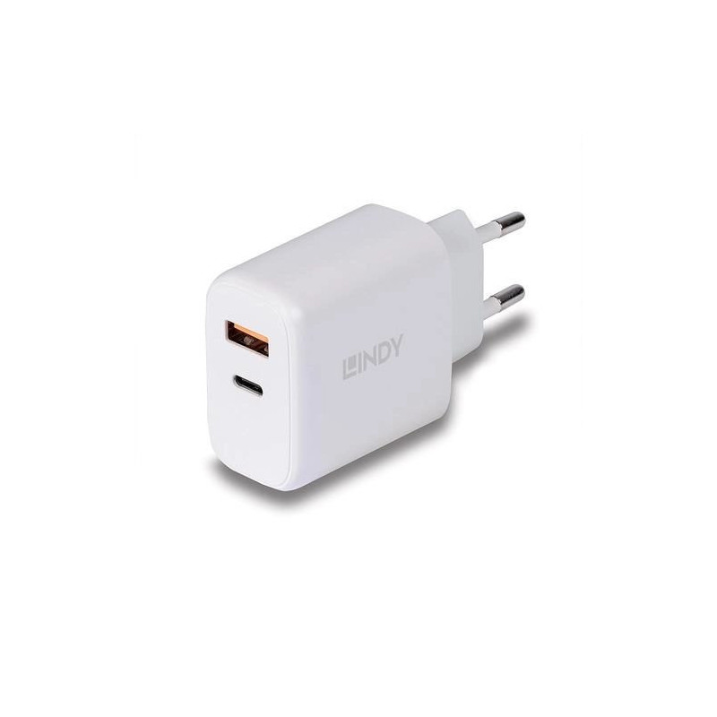 LINDY USB įkroviklis A ir C tipo įkroviklis 30W baltas