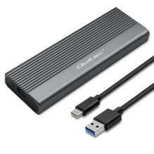 Qoltec ārējais korpuss M.2 SATA (NGFF) SSD diskam, USB-C