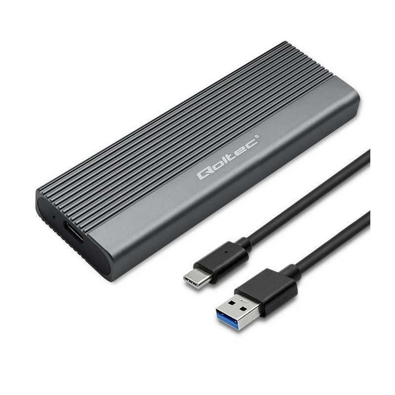 Qoltec ārējais korpuss M.2 SATA (NGFF) SSD diskam, USB-C