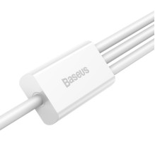 Baseus Superior Series 3 viename greito įkrovimo duomenų kabelis USB į M+L+C 3.5A 1.5m White (CAMLTYS-02) Baseus Superior Series 3 viename greito įkrovimo duomenų kabelis USB į M+L+C 3.5A 1.5m White (CAMLTYS-02)