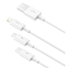 Baseus Cable Superior Series 3-in-1 Fast Charging Data Cable USB to M+L+C 3.5A 1.5m White (CAMLTYS-02) Baseus Cable Superior Series 3-in-1 Fast Charging Data Cable USB to M+L+C 3.5A 1.5m White (CAMLTYS-02)