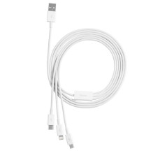 Baseus Cable Superior Series 3-in-1 Fast Charging Data Cable USB to M+L+C 3.5A 1.5m White (CAMLTYS-02) Baseus Cable Superior Series 3-in-1 Fast Charging Data Cable USB to M+L+C 3.5A 1.5m White (CAMLTYS-02)