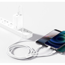 Baseus Cable Superior Series 3-in-1 Fast Charging Data Cable USB to M+L+C 3.5A 1.5m White (CAMLTYS-02) Baseus Cable Superior Series 3-in-1 Fast Charging Data Cable USB to M+L+C 3.5A 1.5m White (CAMLTYS-02)