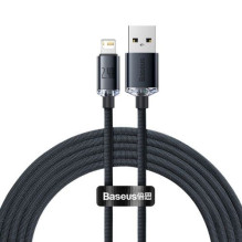 Baseus Lightning Crystal Shine kabelis serija greitam įkrovimui duomenų kabelis 2.4A 2m Black (CAJY000101) Baseus Lightning Crystal Shine kabelis serija greitam įkrovimui duomenų kabelis 2.4A 2m Black (CAJY000101)