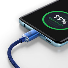 Baseus CAJY000603 Crystal Shine serijos duomenų kabelis USB-C - USB-C 100W 1.2m / blue Baseus CAJY000603 Crystal Shine serijos duomenų kabelis USB-C - USB-C 100W 1.2m / blue