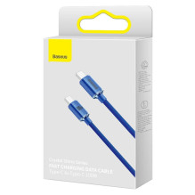 Baseus CAJY000603 Crystal Shine serijos duomenų kabelis USB-C - USB-C 100W 1.2m / blue Baseus CAJY000603 Crystal Shine serijos duomenų kabelis USB-C - USB-C 100W 1.2m / blue