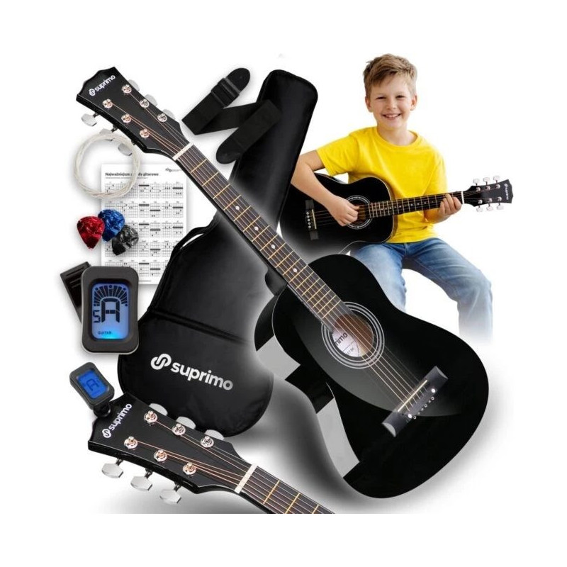 SUPRIMO JRA SET BK 1 / 4 Size Acoustic Guitar Set Black