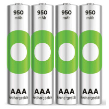 GP ReCyko Micro AAA NiMH uzlādējamā baterija 950 mAh 1,2 V 4 iepakojums (GPRCK95AAA105C4)