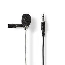 NEDIS MICCJ105BK Vadu mikrofons, 3.5 mm ligzda, omnidirekcionāls, melns