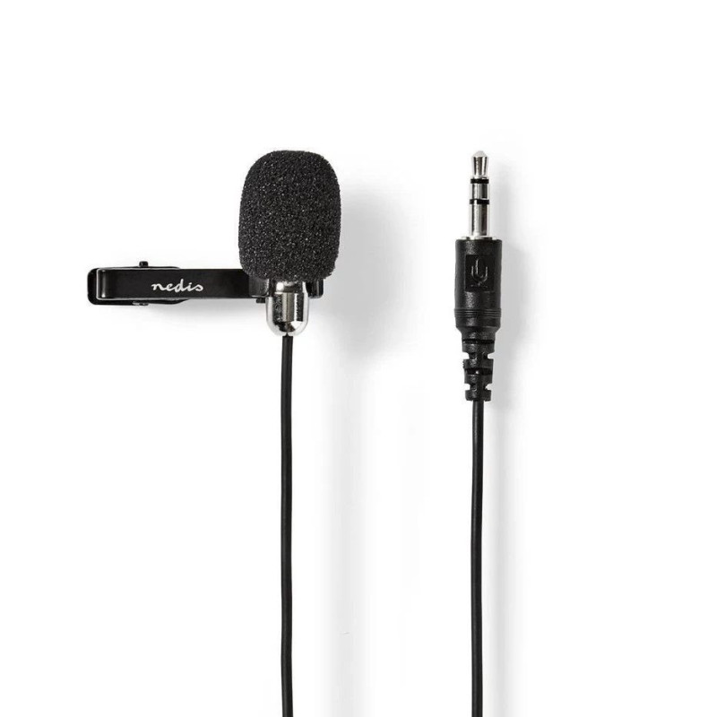 NEDIS MICCJ105BK Vadu mikrofons, 3.5 mm ligzda, omnidirekcionāls, melns