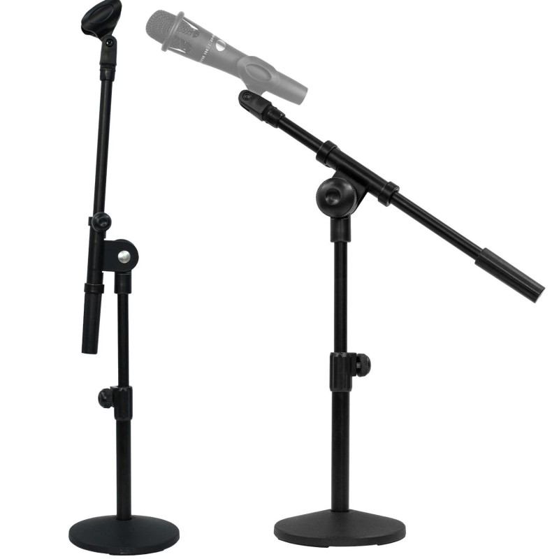 MOZOS SM807 Desktop Microphone Stand Studio Tabletop Mic Stand with Heavy-Duty Round Base, Black