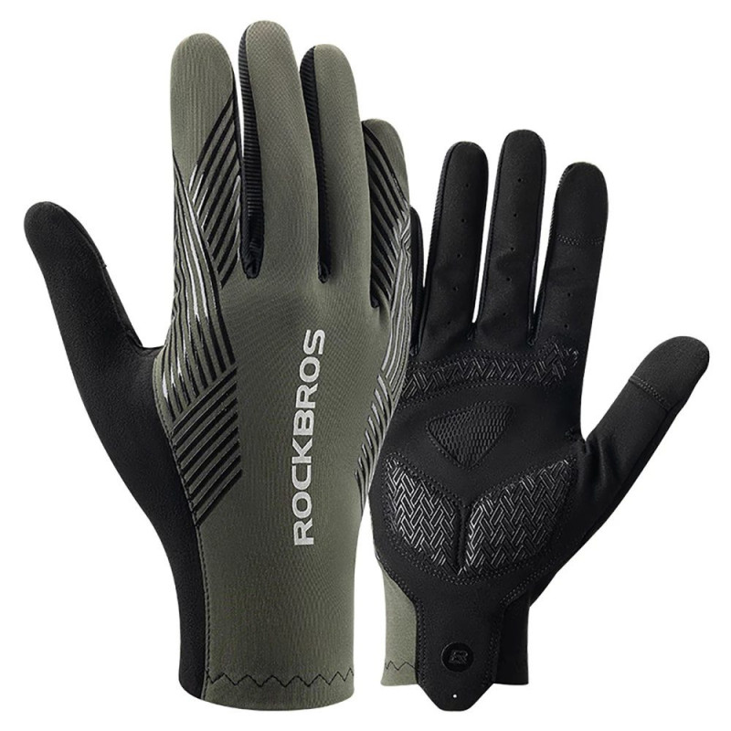 ROCKBROS Full Finger Cycling Gloves Spring / Summer / Autumn, Size S, Green