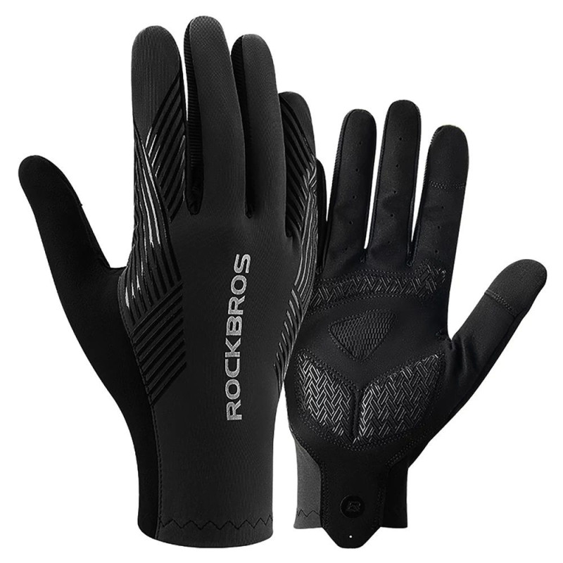 ROCKBROS Full Finger Cycling Gloves Spring / Summer / Autumn, Size XL, Black