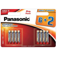 Panasonic Pro Power AAA sārma baterijas LR03 8 iepakojums (6+2 bonuss)
