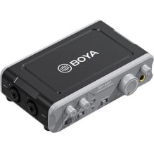 BOYA BY-AM1 2 kanālu USB-C audio interfeiss ar XLR / TRS ieejām, +48V fantoma barošanu un tiešo monitoringu
