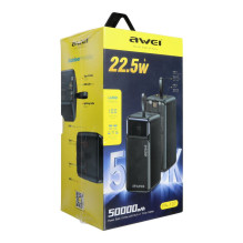 Išorinė baterija AWEI PA-107 50000mAh 22,5W LCD juoda