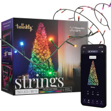 Kalėdinė girlianda - Twinkly Strings 750 RGB Black Lights, 60 m, 750 LED, IP44, Wi-Fi, Bluetooth