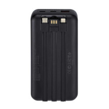 Rivacase VA2221 (20000 mAh) juodas, QC / PD 3 integruoti laidai