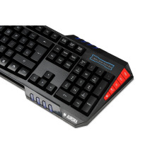 Klaviatūra - IBOX IKS855 USB, Angliška, 114 Klavišų, Apšviesta, 2 m Laidas, Juoda Klaviatūra - IBOX IKS855 USB, Angliška, 114 Klavišų, Apšviesta, 2 m Laidas, Juoda