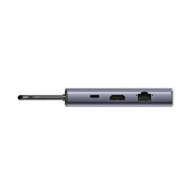 USB-C Šakotuvas - UNITEK D1113CGY01 3× USB-A USB-C HDMI Gigabit Ethernet 100 W Pilkas