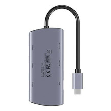 USB-C Šakotuvas - UNITEK D1113CGY01 3× USB-A USB-C HDMI Gigabit Ethernet 100 W Pilkas