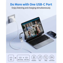USB-C garso adapteris - PremiumCord USB-C 2-in-1 adapteris 60 W 48 kHz / 16 bitų 12,5 cm USB-C garso adapteris - PremiumCord USB-C 2-in-1 adapteris 60 W 48 kHz / 16 bitų 12,5 cm