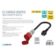 Elektromobilio įkroviklio adapteris - Platinet EV_A11C35S 16 A 3,6 kW Elektromobilio įkroviklio adapteris - Platinet EV_A11C35S 16 A 3,6 kW