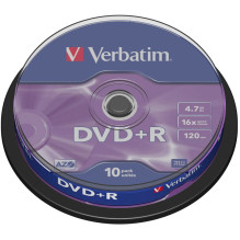 DVD+R Disc - Verbatim DVD+R 4.7 GB 16x 10 pcs. Matte Silver