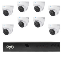 PNI House IP716J POE NVR video surveillance package, 8 PNI IP505J cameras, 5MP and 20 meter UTP CAT6 cables included
