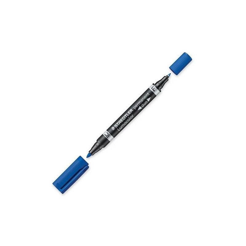 Permanentais marķieris Staedtler Lumocolor Duo Fine / Bullet Tip Zils