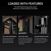 Corsair AIR 5400 RS-R ARGB Midi bokštas Black Corsair AIR 5400 RS-R ARGB Midi bokštas Black